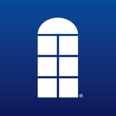 West Shore Home company logo. 6 white blocks (3 and 3 next to each other) with a white semi-circle above the blocks representing a window. This is over a gradient blue background.