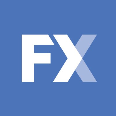 WebFX's company logo consists of grayish-blue background with the white capitalized text "F.X." in white. The right side of the X appears to be fading, so the white is not as bright as the left side of the x.