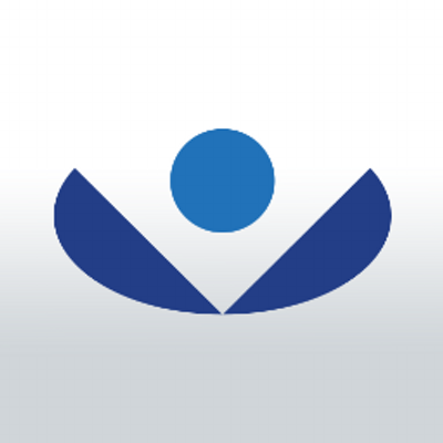 Women's World Banking's company logo consists of a white gradient background, where it fades from bright white (top) to light gray (bottom). Over the background is a indego semicircle that is split in the middle and the two halves fall to the left and right, forming a V shape. Lastly, there is a small blu circle right above the v-shaped semicircle.