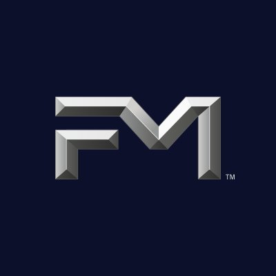 FM's company logo consists of a navy blue background with the steel/metal-looking letters "F" "M." The top part of the F is connected to the M.