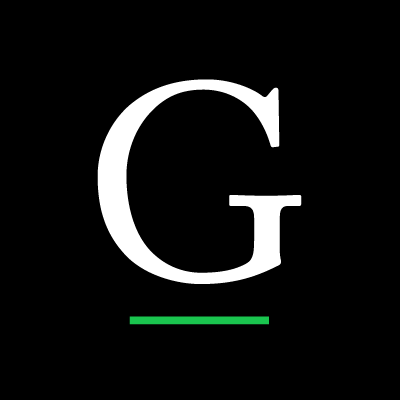Gallop's company logo consists of a black background with an uppercase, white G in the center with a horizontal green line directly underneath it.