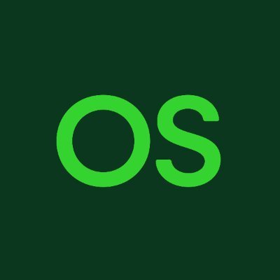 Oregon Symphony's company logo consists of a forest green background with the centered, capitalized, lime green letters "O" "S."