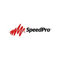 SpeedPro's company logo consists of a white background with the black, italicized word "SpeedPro," which is a bit off-centered. To the left of the word "SpeedPro" is a squiggly red line that is reminiscent of an electrocardiograph.