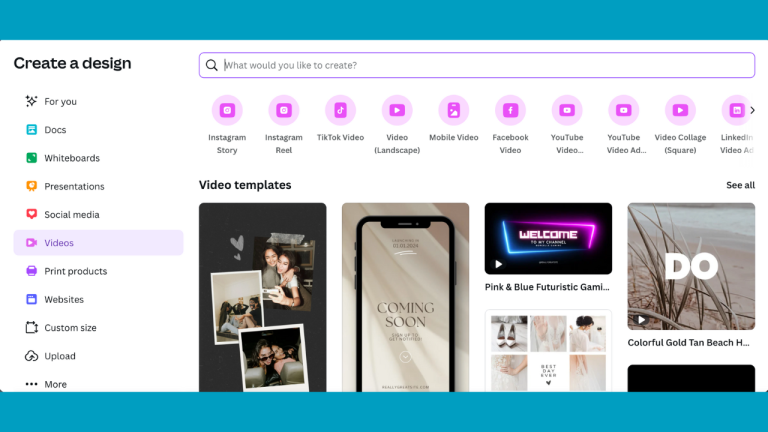 The featured image showcases Canva's various video templates.