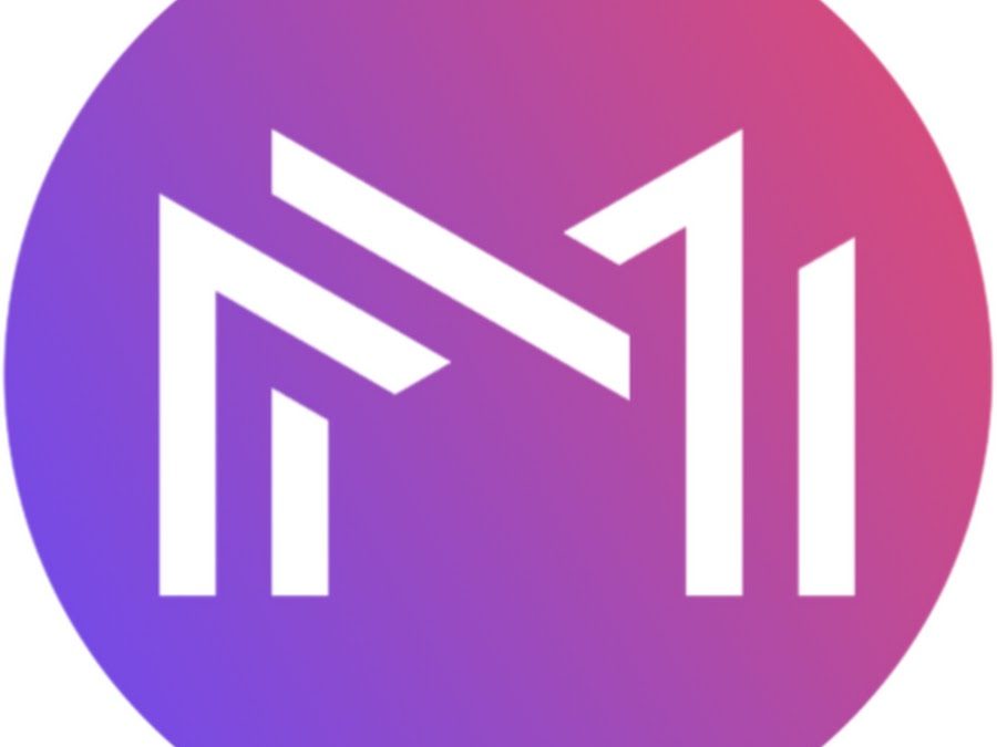 Melanin Money's company logo consists of a gradient purple to mauve circle (left to right.) In the center is an ornate-looking white M.