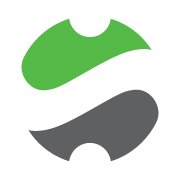 Summit Credit Union's company logo consists of a white background with two objects that look like the two pieces of the yin and yang symbol. However, the two pieces are not connected, and have small semi-circle cutouts by the tail of each. They are green and charcoal grey, respectively.