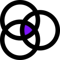 Amego's company logo consists of a white background with three black rings interconnected in the center.