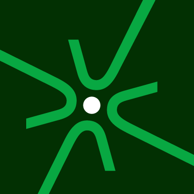 American Academy of Neurology's company logo consists of a forest-green background with what appears to be a lighter green neuron in the center with a white nucleus.