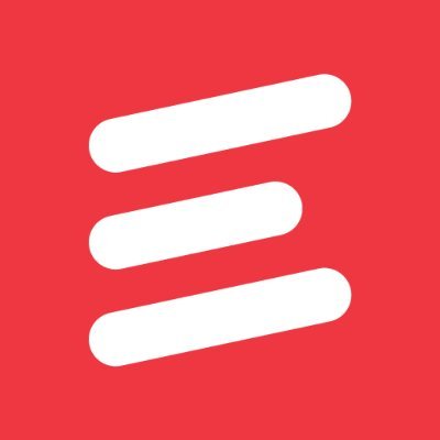 Emergent Software's company logo consists of a red background with three horizontal, pill-shaped lines that are slightly slanted.