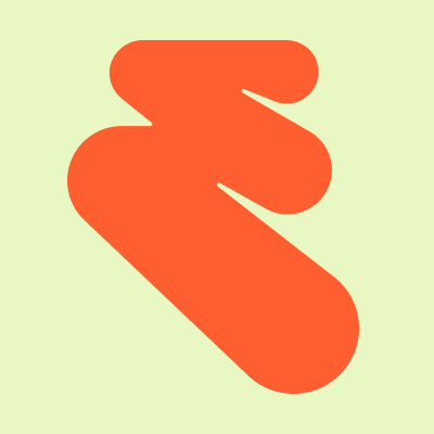 Eventbrite's company logo consists of a mint-green background with an orange, squiggly E in the center.