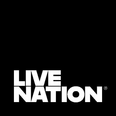 Live Nation's company logo consists of a black background with the capitalized, bolded text "LIVE NATION"