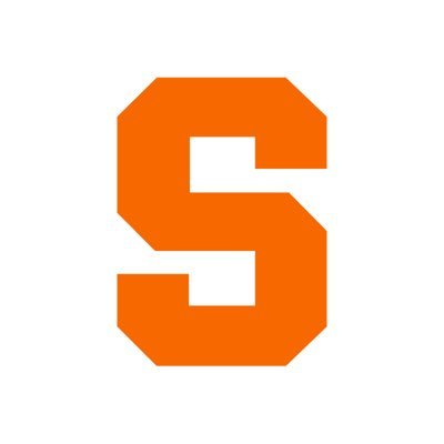 Syracuse University's school logo consists of a white background with a box-shaped orange S in the center.