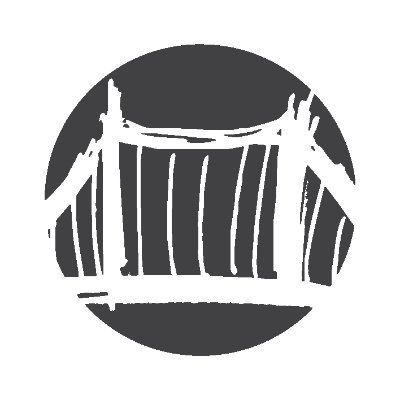 The Bridge Teen Center's company logo consists of the silhouette of a white bridge.