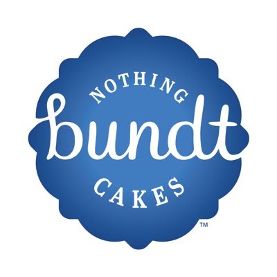 Nothing Bundt Cakes' company logo consists of a white background with the blue silhouette of a bundt cake with the name "Nothing Bundt Cakes" in the center.