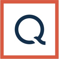 QVC's company logo consists of a white square with a red, square outline. Inside is a navy blue Q.