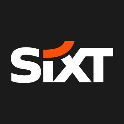 SIXT's company logo consists of a black background with the white, uppercase word, "SIXT."