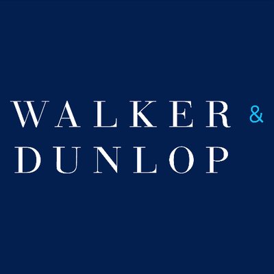 Walker & Dunlop's company logo consists of a dark blue background with the white text, "Walker & Dunlop," in the center. The ampersand (and symbol) is a light blue.