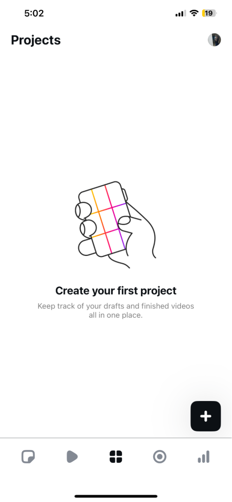 Screenshot of Instagram's "projects" section.