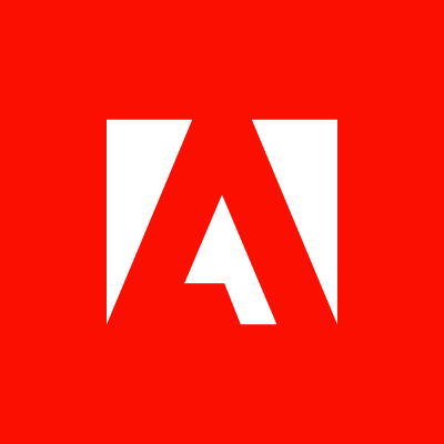 Adobe's company logo consists of a red background with a red A inside of a white square.