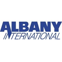 Albany International's company logo consists of a white background with the dark blue text, "Albany International," in all capital letters.