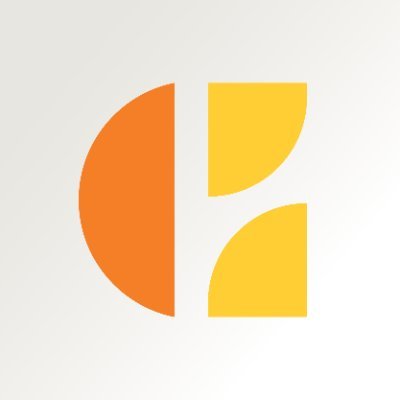 Choice Hotels International's company logo consists of a white background with an orange and yellow figure that creates the letter C and H.