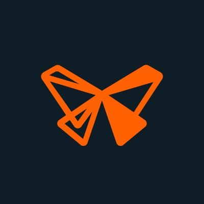 Formlabs' company logo consists of a dark gray background with an orange bow-tie-looking shape.