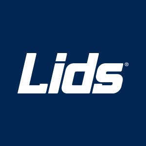 Lids company logo consists of a navy blue background with the white italicized word "Lids."