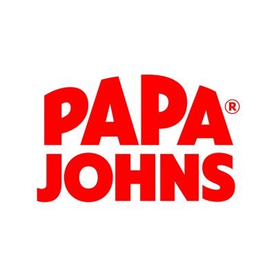 Papa Johns' company logo consists of a white background with the red words "Papa Johns."