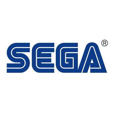 SEGA's company logo consists of a white background with the dark blue text, "SEGA."