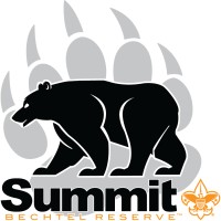 The Summit Bechtel Reserve's company logo consists of a giant bear paw with the side view of a black bear. Underneath it are the words, "Summit Bechtel Reserve."
