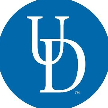 University of Delaware's company logo consists of a blue background with the interlocking white letters, "U" and "D."
