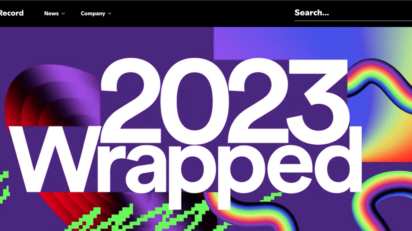 Screenshot from Spotify. The text reads, "2023 Wrapped."
