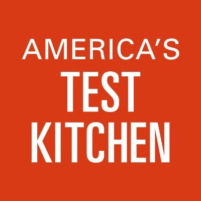 America's Test Kitchen's company logo consists of a red-orange background with the uppercase white words "AMERICA'S TEST KITCHEN."