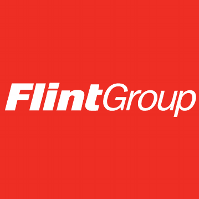 Flint Group's company logo consists of a red background with the white, italicized text "Flint Group."