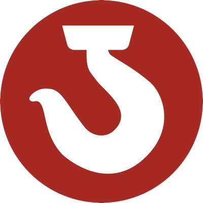 Jaynes Corporation's company logo consists of a red background with a white hook in the shape of the letter "J."