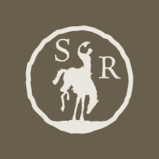 Snake River Sporting Club's company logo consists of a dirt-brown background withe the silhouette of a cowboy riding a bucking horse with the letters "S" and "R" on either side.