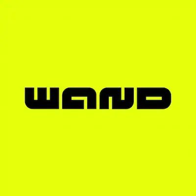 Wand's company logo consists of a lime-green background with the black text "wand."