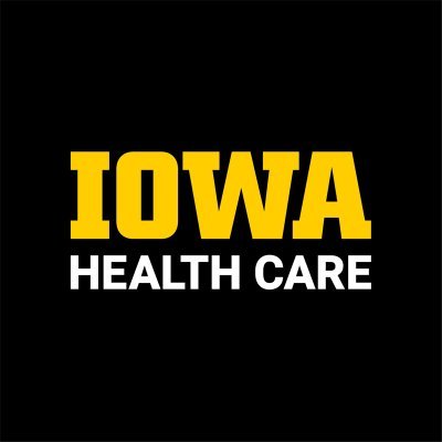 University of Iowa Health Care's company logo consists of a black background with the yellow text "IOWA" and the white text "HEALTH CARE" beneath it.