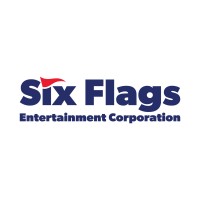 The company logo consists of the navy blue text "Six Flags Entertainment Corporation."